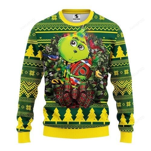 Ncaa Oregon Ducks Grinch Hug Ugly Christmas Sweater Ncaa Oregon Ducks Grinch Hug Ugly Christmas Sweater