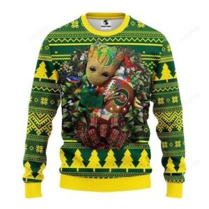 Ncaa Oregon Ducks Groot Hug Ugly Christmas Sweater