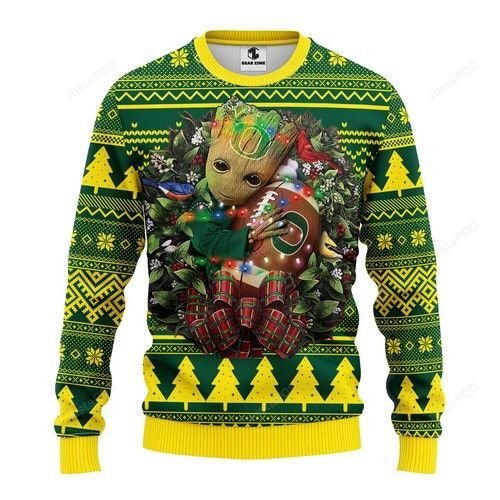 Ncaa Oregon Ducks Groot Hug Ugly Christmas Sweater Ncaa Oregon Ducks Groot Hug Ugly Christmas Sweater