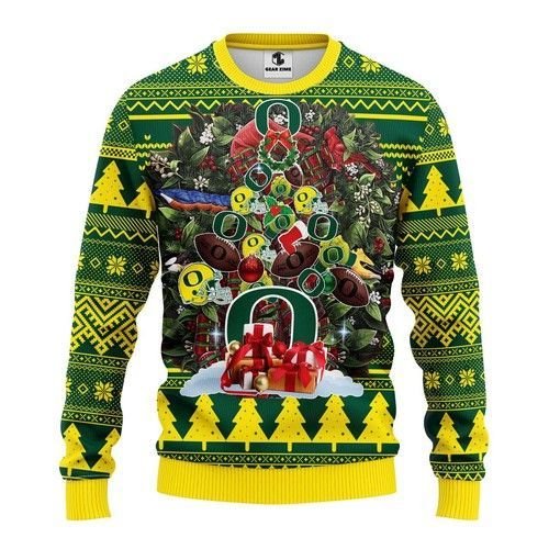 Ncaa Oregon Ducks Tree Christmas Ugly Christmas Sweater Ncaa Oregon Ducks Tree Christmas Ugly Christmas Sweater
