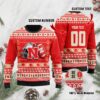 Nebraska Cornhuskers Custom Name & Number Personalized Ugly Christmas Sweater