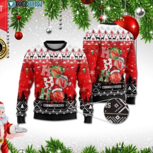 Nebraska Cornhuskers Ho Ho Ho 3D Print Christmas Wool Sweater