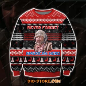 Never Forget American Hero Knitting Pattern For Unisex Ugly Christmas Sweater