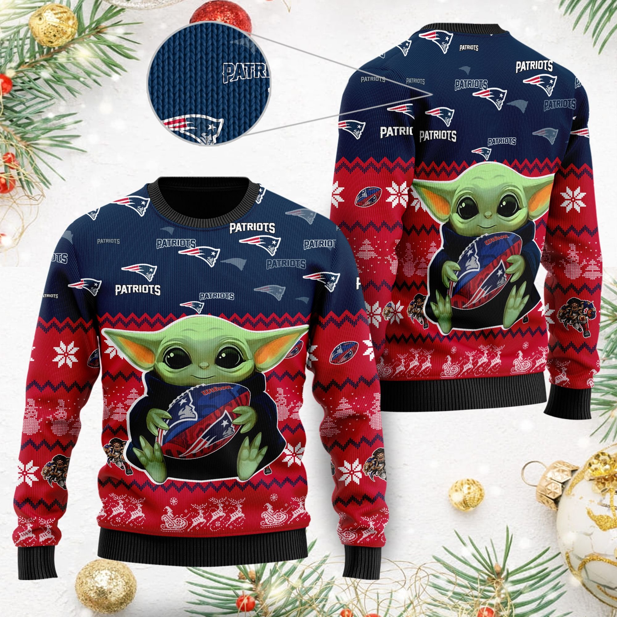 New England Patriots Baby Yoda Shirt For American Football Fans Ugly Christmas Sweater New England Patriots Baby Yoda Shirt For American Football Fans Ugly Christmas Sweater