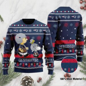 New England Patriots Funny Charlie Brown Peanuts Snoopy Ugly Christmas Sweater