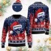 New England Patriots Symbol Wearing Santa Claus Hat Ho Ho Ho Ugly Christmas Sweater