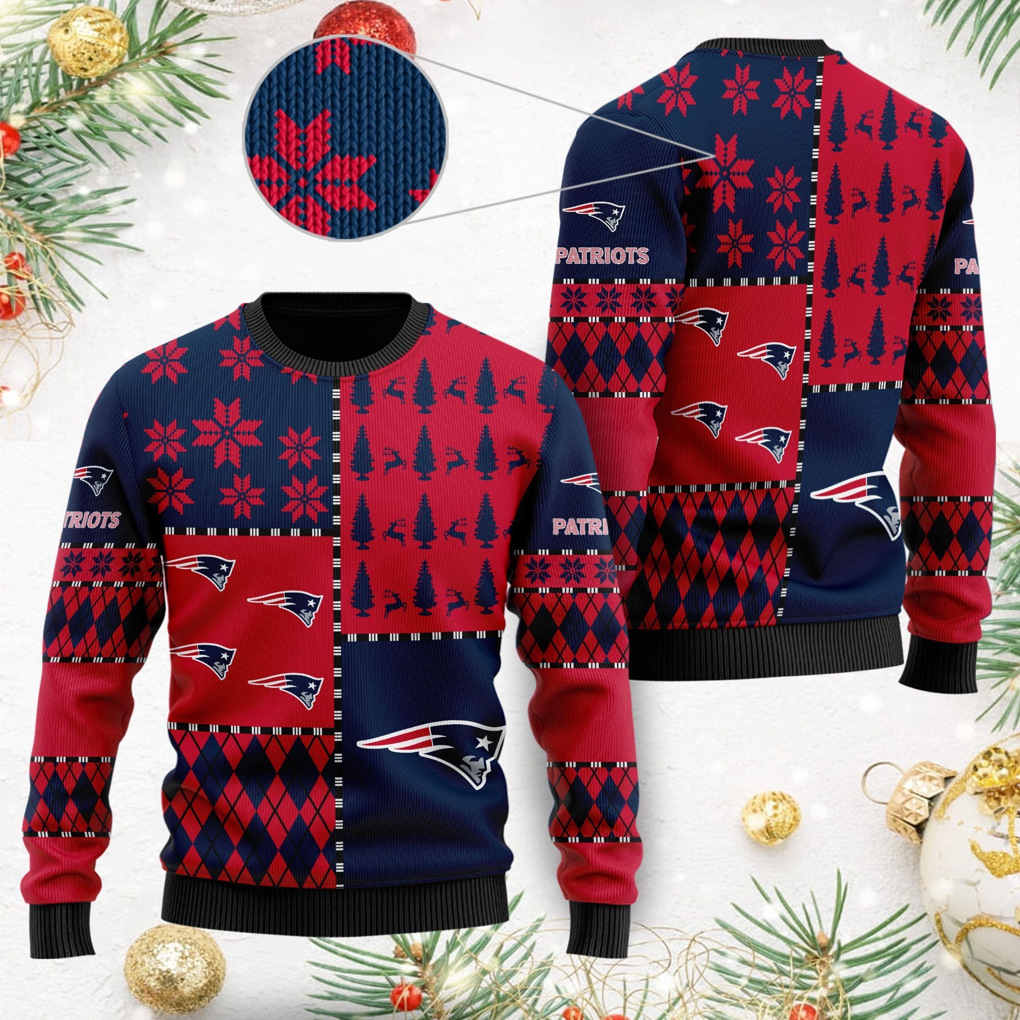 New England Patriots Ugly Christmas Sweaters Best Christmas Gift For Patriots Fans New England Patriots Ugly Christmas Sweaters Best Christmas Gift For Patriots Fans