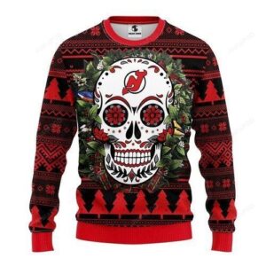 New Jersey Devils Skull Ugly Christmas Sweater