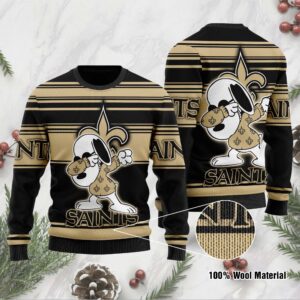 New Orleans Saints D Full Printed Sweater Shirt For Football Fan NFL Jersey Ugly Christmas Sweater