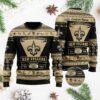 New Orleans Saints Football Team Logo Custom Name Personalized Ugly Christmas Sweater