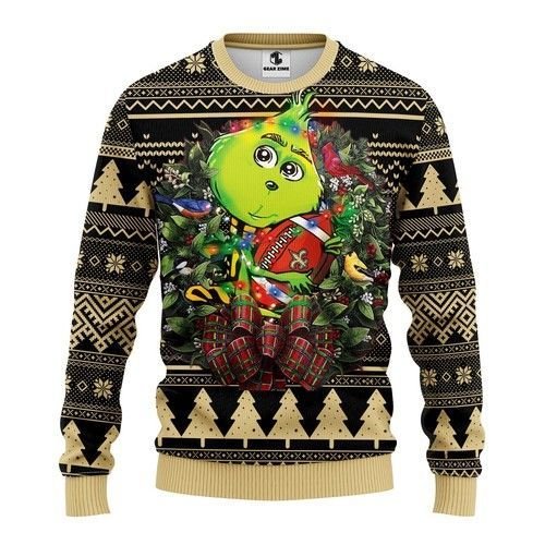 New Orleans Saints Grinch Hug Ugly Christmas Sweater New Orleans Saints Grinch Hug Ugly Christmas Sweater