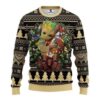 New Orleans Saints Groot Hug Ugly Christmas Sweater