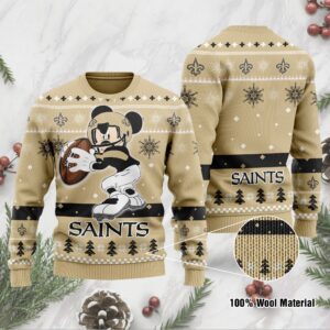 New Orleans Saints Mickey Mouse Funny Ugly Christmas Sweater