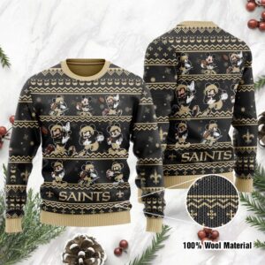 New Orleans Saints Mickey Mouse Holiday Party Ugly Christmas Sweater