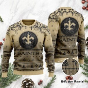 New Orleans Saints Santa Claus In The Moon Ugly Christmas Sweater