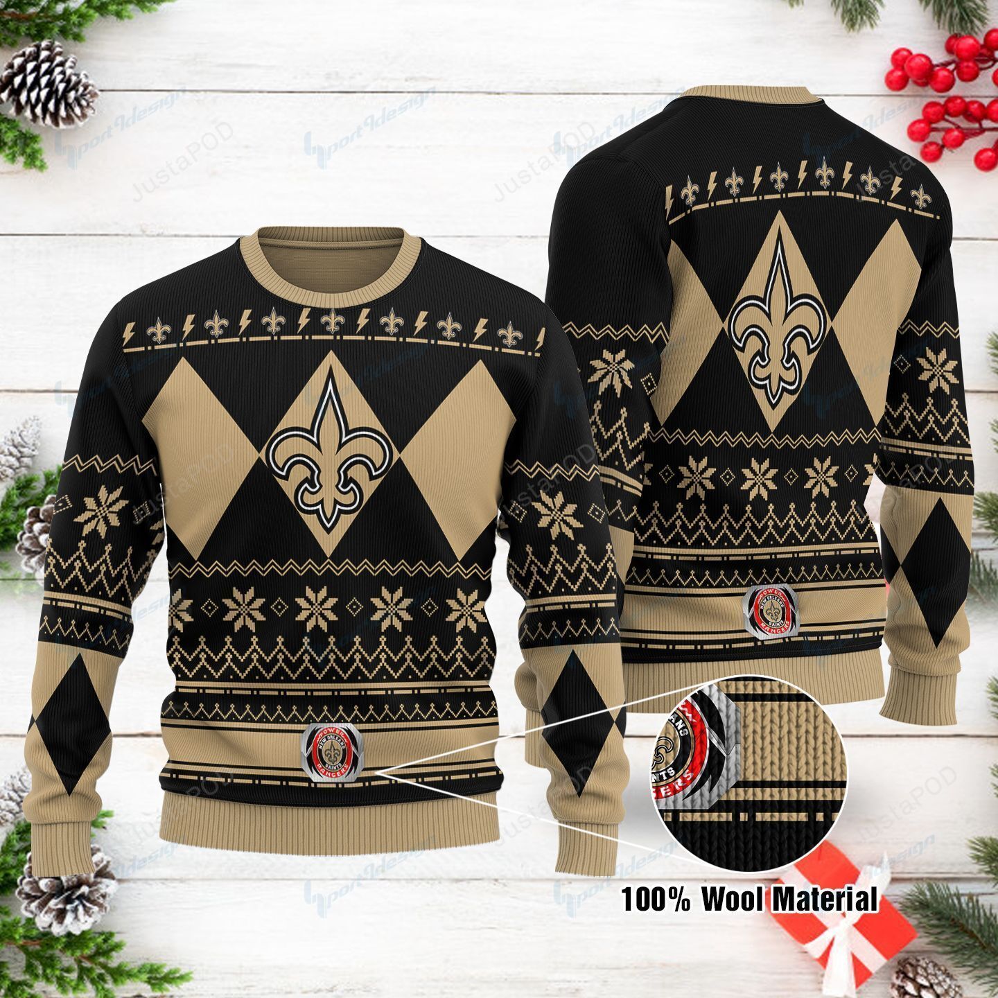 New Orleans Saints Woolen Ugly Christmas Sweater New Orleans Saints Woolen Ugly Christmas Sweater