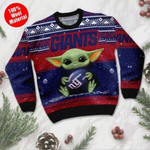 New York Giants Baby Yoda Ugly Christmas Sweater