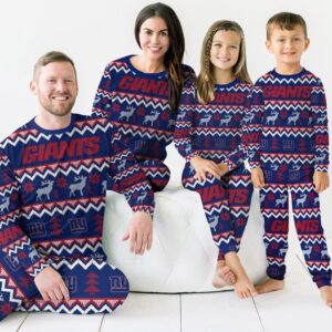New York Giants Best Holiday Matching Family Christmas Pajamas Ugly Christmas Sweater