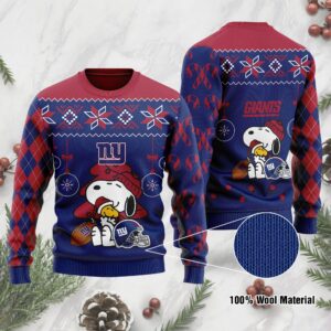 New York Giants Funny Charlie Brown Peanuts Snoopy Ugly Christmas Sweater