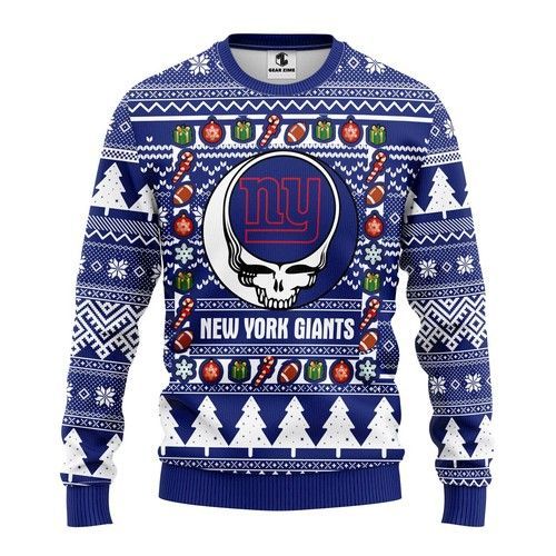 New York Giants Grateful Dead Ugly Christmas Sweater New York Giants Grateful Dead Ugly Christmas Sweater