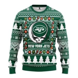 New York Jets Grateful Dead Ugly Christmas Sweater