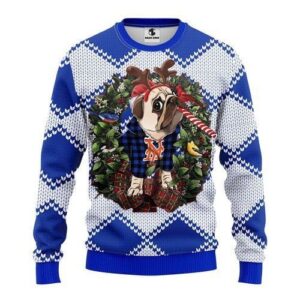New York Jets Pug Dog For Unisex Ugly Christmas Sweater