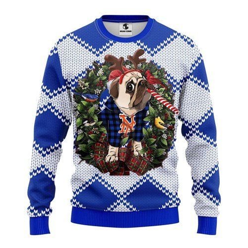 New York Jets Pug Dog For Unisex Ugly Christmas Sweater New York Jets Pug Dog For Unisex Ugly Christmas Sweater
