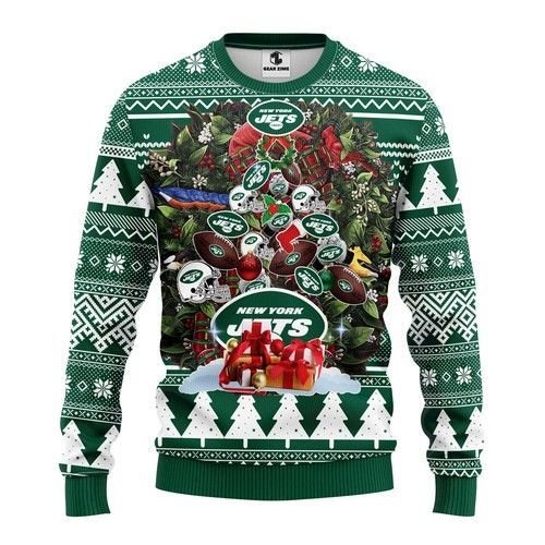 New York Jets Tree Ugly Christmas Sweater New York Jets Tree Ugly Christmas Sweater