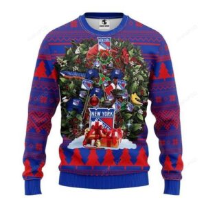 New York Rangers Tree Christmas For Unisex Ugly Christmas Sweater