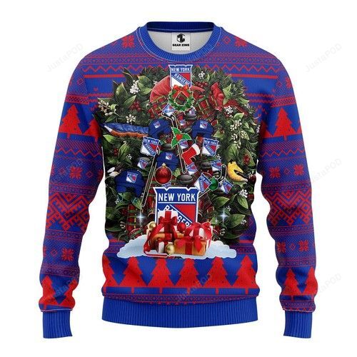 New York Rangers Tree Christmas For Unisex Ugly Christmas Sweater New York Rangers Tree Christmas For Unisex Ugly Christmas Sweater