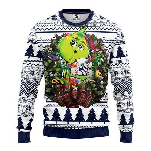 New York Yankees Grinch Hug Ugly Christmas Sweater New York Yankees Grinch Hug Ugly Christmas Sweater