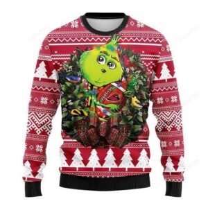 Nfl Arizona Cardinals Grinch Hug Ugly Christmas Sweater
