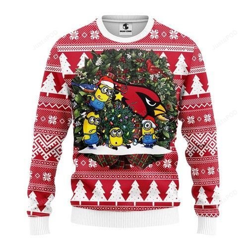 Nfl Arizona Cardinals Minion Ugly Christmas Sweater Nfl Arizona Cardinals Minion Ugly Christmas Sweater