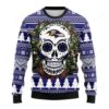 Nfl Baltimore Ravens Skull Flower Ugly Christmas Sweater