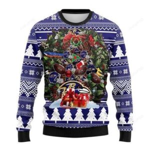 Nfl Baltimore Ravens Tree Ugly Christmas Sweater