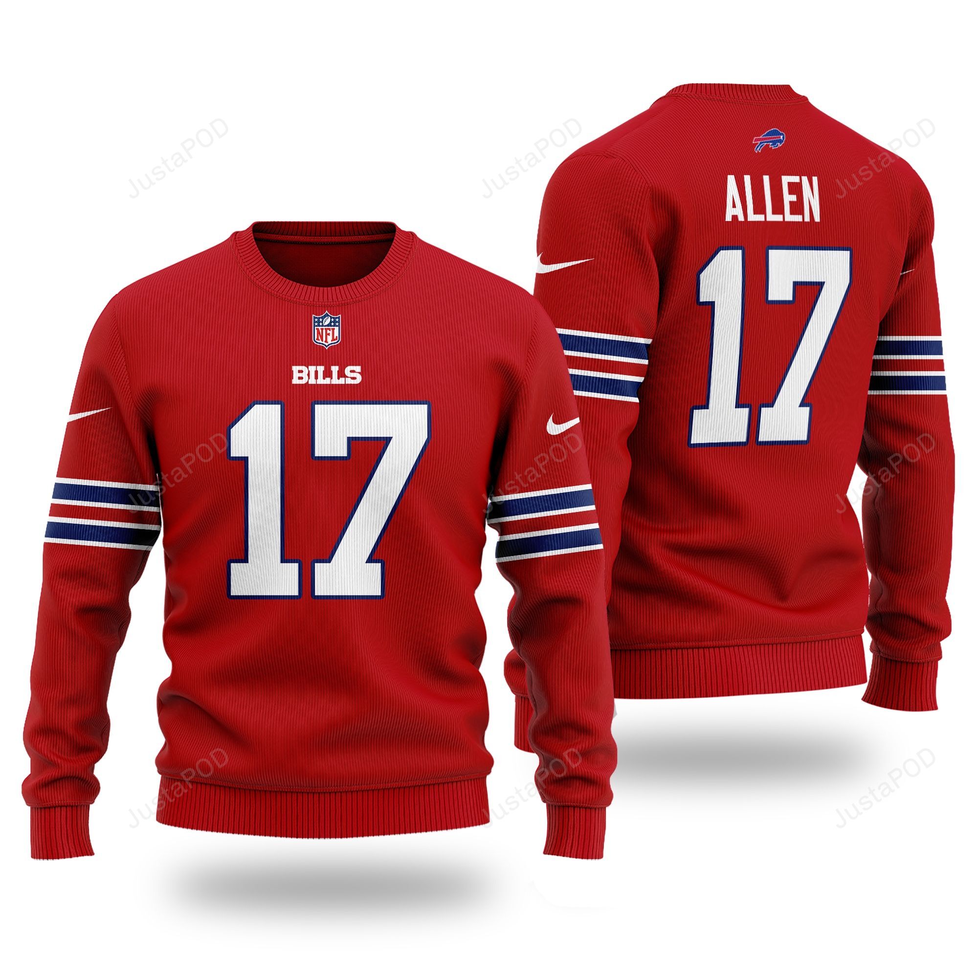 Nfl Buffalo Bills Josh Allen #17 Ugly Christmas Sweater Nfl Buffalo Bills Josh Allen #17 Ugly Christmas Sweater