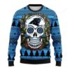 Nfl Carolina Panthers Skull Flower Ugly Christmas Sweater