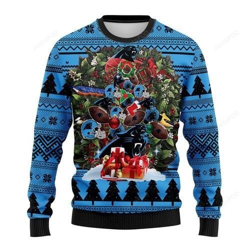 Nfl Carolina Panthers Tree Christmas Ugly Christmas Sweater Nfl Carolina Panthers Tree Christmas Ugly Christmas Sweater