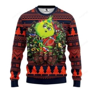 Nfl Chicago Bears Grinch Hug Ugly Christmas Sweater