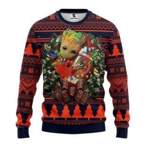 Nfl Chicago Bears Groot Hug Ugly Christmas Sweater