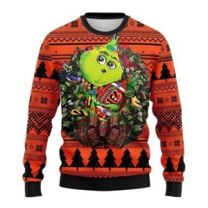 Nfl Cincinnati Bengals Grinch Hug Ugly Christmas Sweater