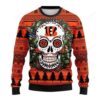 Nfl Cincinnati Bengals Skull Flower Ugly Christmas Sweater