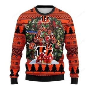 Nfl Cincinnati Bengals Tree Christmas Ugly Christmas Sweater