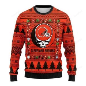 Nfl Cleveland Browns Grateful Dead Ugly Christmas Sweater