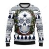 Nfl Dallas Cowboys Skull Flower Ugly Christmas Sweater