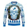 Nfl Detroit Lions Skull Flower Ugly Christmas Sweater