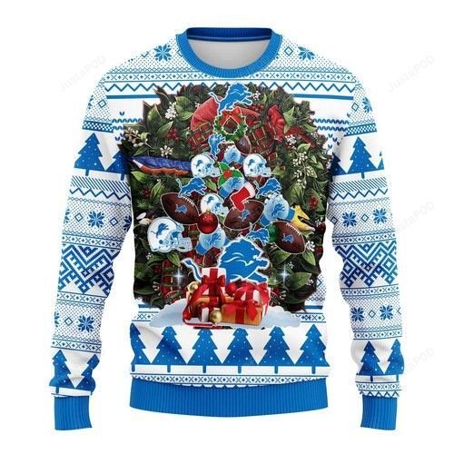 Nfl Detroit Lions Tree Christmas Ugly Christmas Sweater Nfl Detroit Lions Tree Christmas Ugly Christmas Sweater