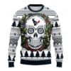 Nfl Houston Texans Skull Flower Ugly Christmas Sweater