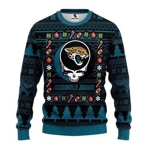 Nfl Jacksonville Jaguars Grateful Dead Ugly Christmas Sweater Nfl Jacksonville Jaguars Grateful Dead Ugly Christmas Sweater