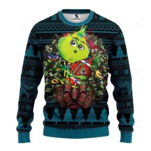 Nfl Jacksonville Jaguars Grinch Hug Ugly Christmas Sweater